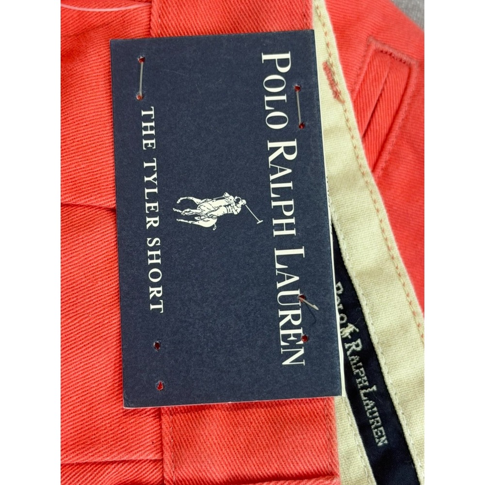 Vintage NWT Polo Ralph Lauren Red Chino Shorts "The Tyler" Size 33 - Picture 8 of 11